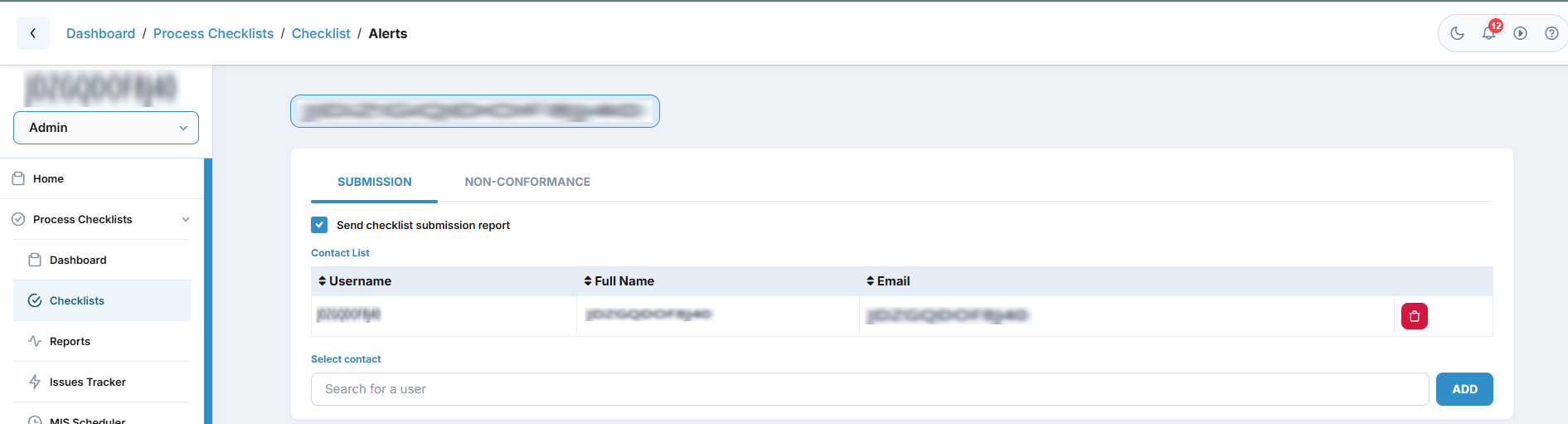 Alert on Submission